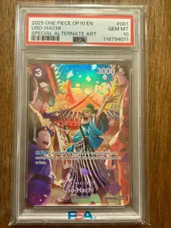 PSA 10 Uso-Hachi ST18-001 SP (OP10) Royal Blood One Piece TCG English Usopp Foil - Image 1