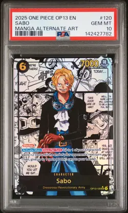 2025 ONE PIECE OP13-CARRYING ON HIS WILL MANGA ALTERNATE ART #120 SABO PSA 10 - Image 1