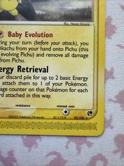 Pokemon Card - Pichu Sandstorm 20/100 Rare LP/NM - Image 4
