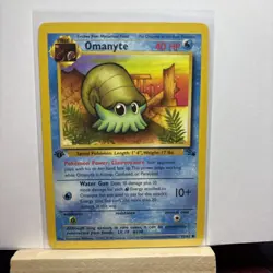 Pokemon TCG Omanyte First Edition 1999 Wizards Of The Coast Fossil Card #52/62 - Image 1