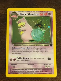 Dark Slowbro 12/82 Team Rocket Holo Wotc Pokemon Card SWIRL - Image 1