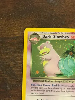 Dark Slowbro 12/82 Team Rocket Holo Wotc Pokemon Card SWIRL - Image 2