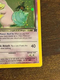 Dark Slowbro 12/82 Team Rocket Holo Wotc Pokemon Card SWIRL - Image 4