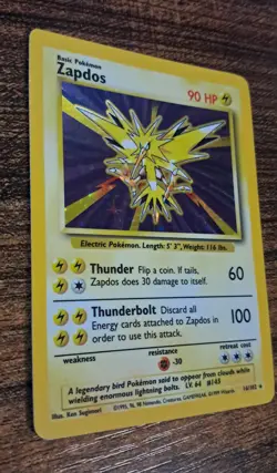 Zapdos 16/102 Holo Base Set Pokemon Card TCG - Image 2