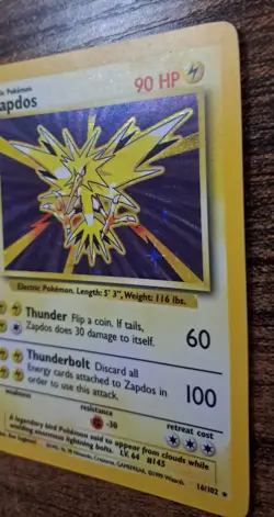 Zapdos 16/102 Holo Base Set Pokemon Card TCG - Image 4