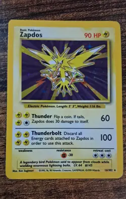 Zapdos 16/102 Holo Base Set Pokemon Card TCG - Image 5