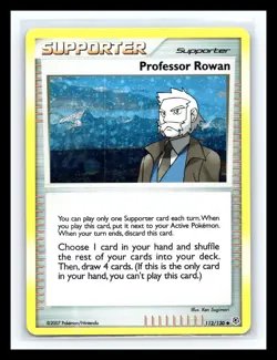 💥 Professor Rowan 112/130 Diamond & Pearl Cosmos Holo Pokemon Card 2007 - Image 2
