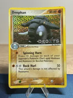 Donphan 30/107 Yuka Morii Reverse Holo Stamped EX Deoxys Pokemon Card 2005 MP - Image 1