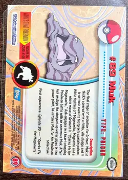 Topps Muk #89 Blue Logo Silver Holo Pokemon Card - Image 2