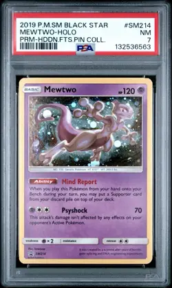 Mewtwo SM214 PSA 7 NM Holo Hidden Fates Cosmos Promo Pokemon Card 🔥🔥 - Image 1