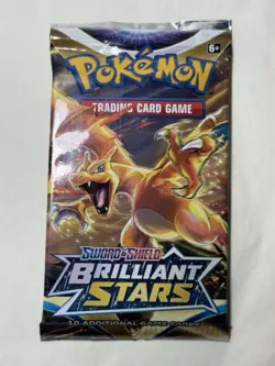 Pokemon TCG: Sword & Shield-Brilliant Stars Single Booster Pack (10 Cards) 820650809972 - Image 1