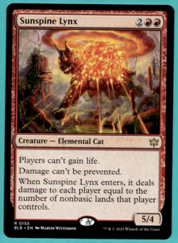 SUNSPINE LYNX BLOOMBURROW BLB RARE ELEMENTAL CAT MTG 155 - Image 1