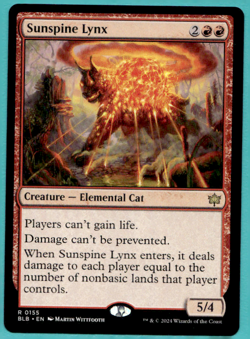 SUNSPINE LYNX BLOOMBURROW BLB RARE ELEMENTAL CAT MTG 155 - Image 2