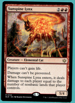 SUNSPINE LYNX BLOOMBURROW BLB RARE ELEMENTAL CAT MTG 155 - Image 3