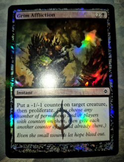 Grim Affliction FOIL New Phyrexia MTG x1 NM - Image 1