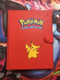 1999 Red Pikachu Pokemon Card Binder 4 Pockets, 120 Slots, Vintage - Image 1