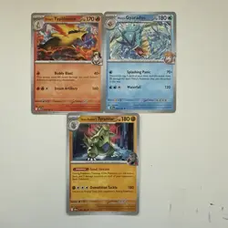 Pokemon Destined Rivals 3x NON-Holo Rares - typhlosion/tyranitar/gyarados - Image 1