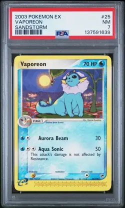 PSA 7 NM Vaporeon Sandstorm #25 2003 Pokemon Ex Sandstorm Non Holo - Image 1