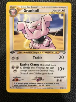 Pokemon TCG Granbull 37/111 1st Edition Neo Genesis Regular Uncommon Mint - Image 1