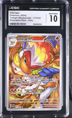 Pokemon Infernape 173/167 CGC Gem Mint 10 Twilight Masquerade Illustration Rare - Image 1
