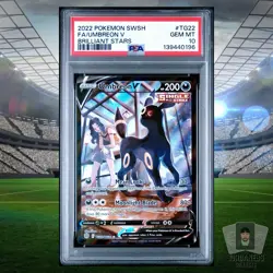 Umbreon V 2022 Pokemon Sword & Shield Brilliant Stars #TG22/TG30 PSA 10 GEM MINT - Image 1