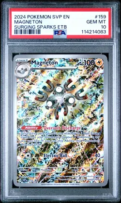 Magneton PSA 10 English Pokemon 159 Black Star Promo Surging Sparks ETB 2024 IR - Image 1