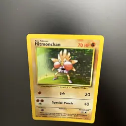 1999 Pokemon TCG Game Base Set Hitmonchan Holo 7/102 Holo Rare Unlimited - Image 5