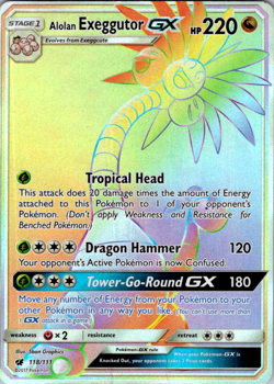 Alolan Exeggutor GX 118/111 RAINBOW SECRET HYPER Pokemon SM Crimson Invasion - Image 1
