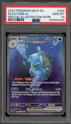 Pokemon Blastoise ex 151 MEW EN Special Illustration Rare #200 PSA 10 Gem Mint - Image 1