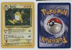 Raichu Holo Pokemon Base Set #14 1999 - Image 3