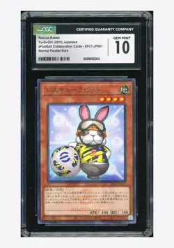 Yu-Gi-Oh CGC 10 GEM Rescue Rabbit Normal Parallel Rare 2025 EFC1-JP001 Japanese - Image 1