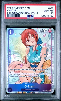 2025 ONE PIECE PROMO #062 O-NAMI ILLUSTRATION BOX VOL.1 PSA 10 - Image 1
