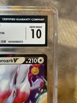 CGC 10 Hisuian Zoroark V 146/196 SwSh Lost Origin Full Art Rare Pokemon Card - Image 4