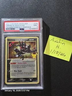 Pokemon Greninja Gold Star Holo TCG Card SWSH144 PSA 9 Celebrations Promo - Image 1