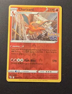 Pokemon TCG Charizard 10/78 Reverse Holo Rare Card 2022 Pokemon Go - Image 1
