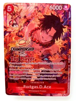 One Piece Card Portgas .D. Ace ST15-005 Top Player CHAMPIONSHIP 2025-26 English - Image 1