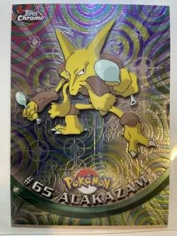 2000 Topps Holo Foil #65 Alakazam Pokemon Card TV Series 1 - Image 1
