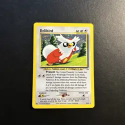 Delibird 5/64 Neo Revelation Unlimited Pokemon Card Holo Rare Moderately Played - Image 1