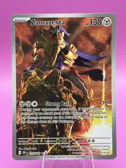 Pokemon TCG Zamazenta Illustration Rare Card 201/182 Destined Rivals Series - Image 1