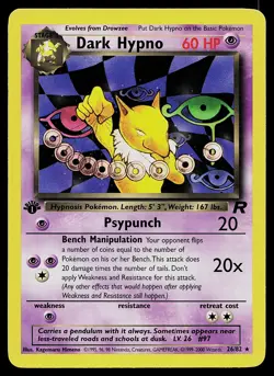 Pokemon Card - Dark Hypno Team Rocket 26/82 Rare 1st Edition - Image 1