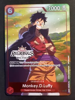 Monkey D Luffy P-001 Offline Regional 2024 Participant One Piece Card English - Image 1