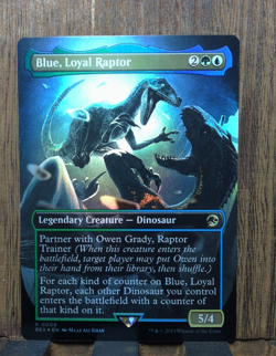MTG Blue, Loyal Raptor (FOIL Borderless) Universes Beyond: Jurassic World Col.. - Image 2
