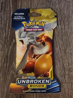 Pokemon TCG Sun & Moon Unbroken Bonds Sleeved Booster Pack Reshiram & Charizard - Image 1