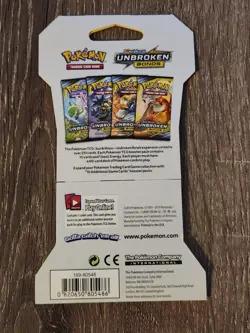 Pokemon TCG Sun & Moon Unbroken Bonds Sleeved Booster Pack Reshiram & Charizard - Image 2