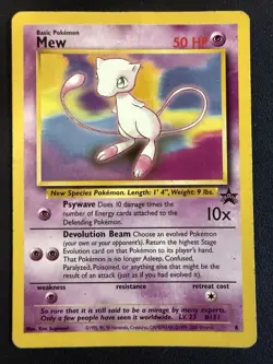 Mew 8 Pokemon Black Star Promo WotC Non Holo DMG - Image 1