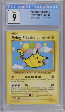 Pokemon CGC 9 Flying Pikachu 110/108 Rare XY Evolutions - Image 1
