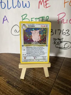 1999 POKEMON JUNGLE 1ST EDITION #1 CLEFABLE-HOLO RARE LP - Image 1