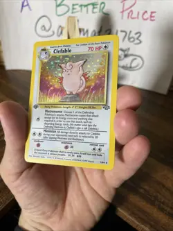 1999 POKEMON JUNGLE 1ST EDITION #1 CLEFABLE-HOLO RARE LP - Image 4