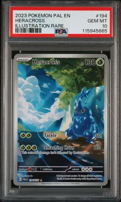 2023 POKEMON PAL EN-PALDEA EVOLVED ILLUSTRATION RARE #194 HERACROSS PSA 10 - Image 1