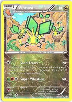 Vibrava XY - Primal Clash 109/160 LP Reverse Foil Pokemon - Image 1